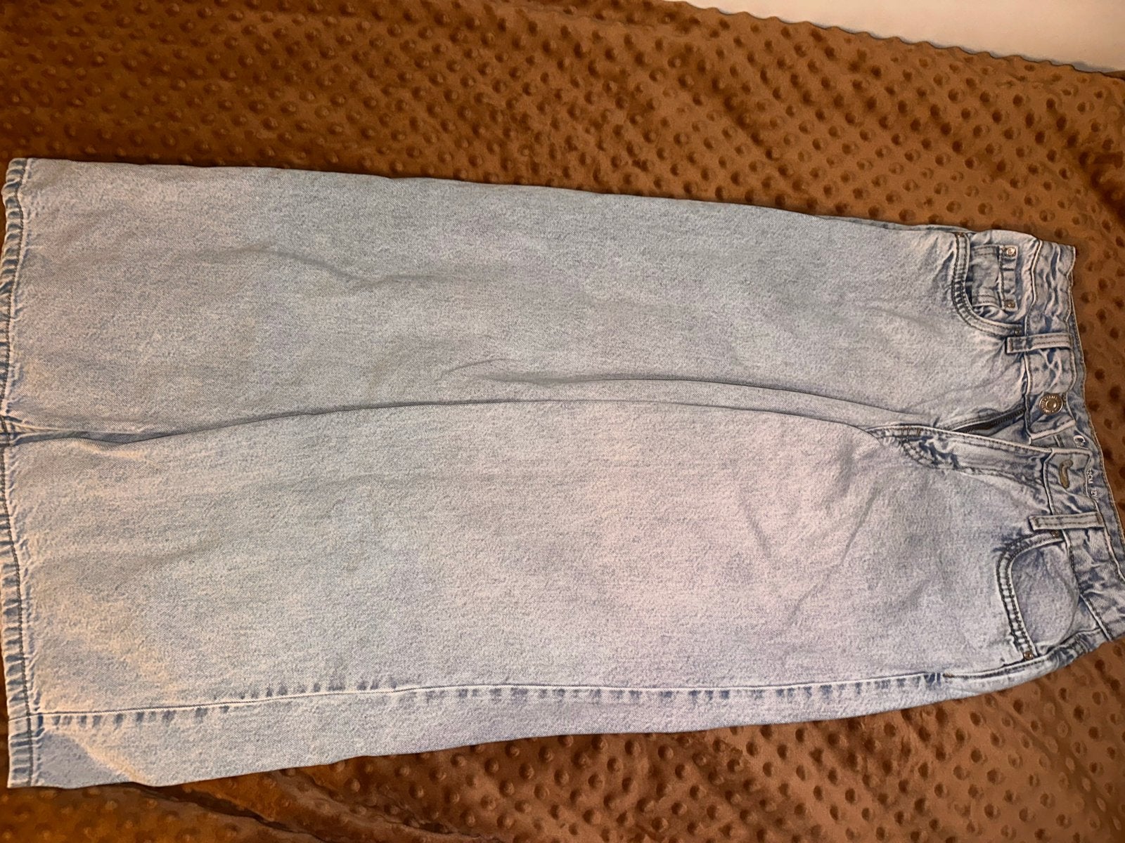 C&A Baggy Wide Leg Jeans - Lichtblauw, Maat 12Y/A, Ophalen, Gedragen, Blauw, Overige jeansmaten
