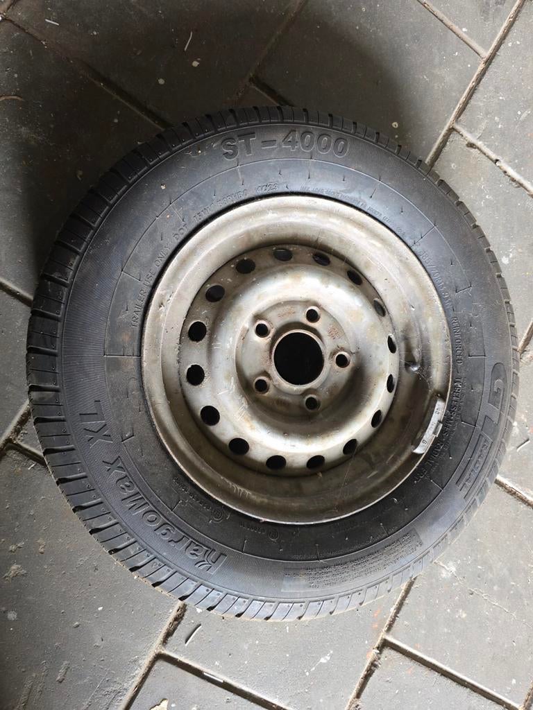 Reservewiel met velg en nieuwe band voor aanhanger 185/70R13, Auto diversen, Aanhangwagen-onderdelen, Ophalen of Verzenden, Nieuw