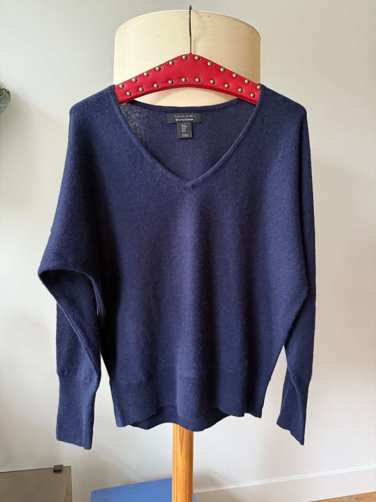 Tahari 100% 2-ply Kasjmier Trui - Maat M, Ophalen of Verzenden, Zo goed als nieuw, Maat 38/40 (M), Blauw