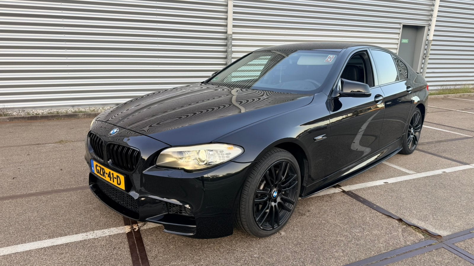 BMW 528i F10 M5EVO-look zwart, Auto's, Euro 5, Achterwielaandrijving, Zwart, Leder