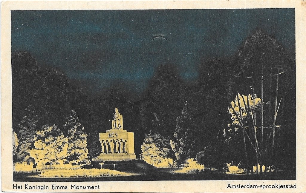 AK Amsterdam - Koningin Emma Monument, A'dam Sprookjesstad, Verzenden, 1940 tot 1960, Ongelopen, Noord-Holland