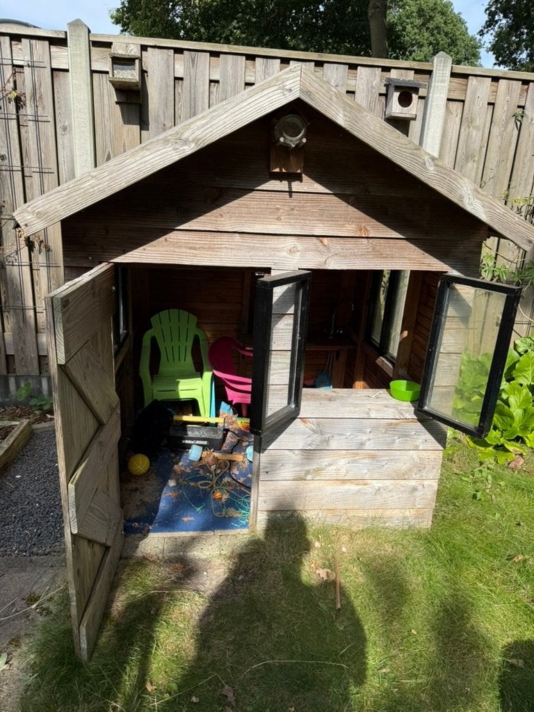 Houten speelhuisje, Ophalen, Gebruikt, Hout