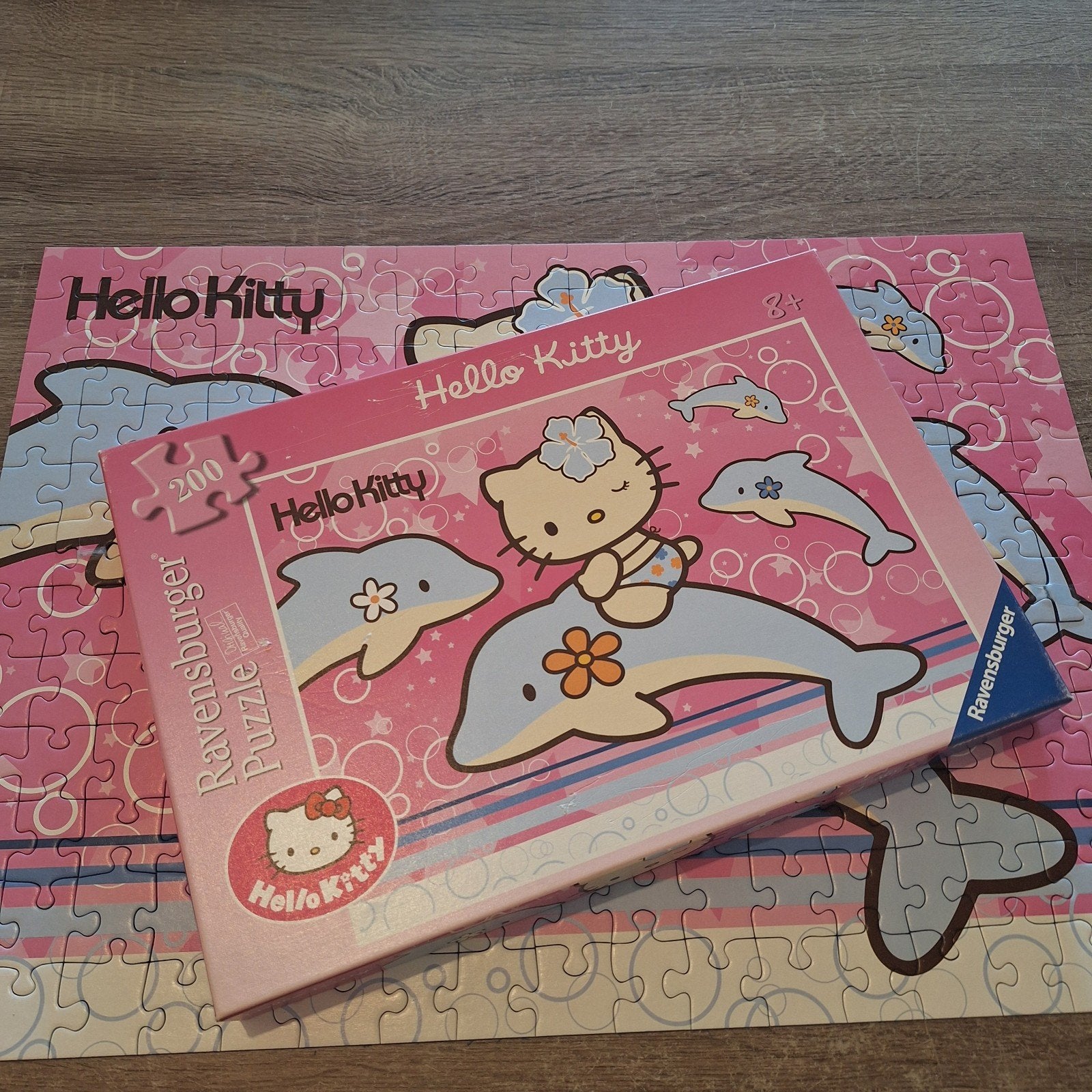 Ravensburger puzzel 200 stukjes Hello Kitty, Ophalen of Verzenden, Meer dan 50 stukjes, Gebruikt, 6 jaar of ouder