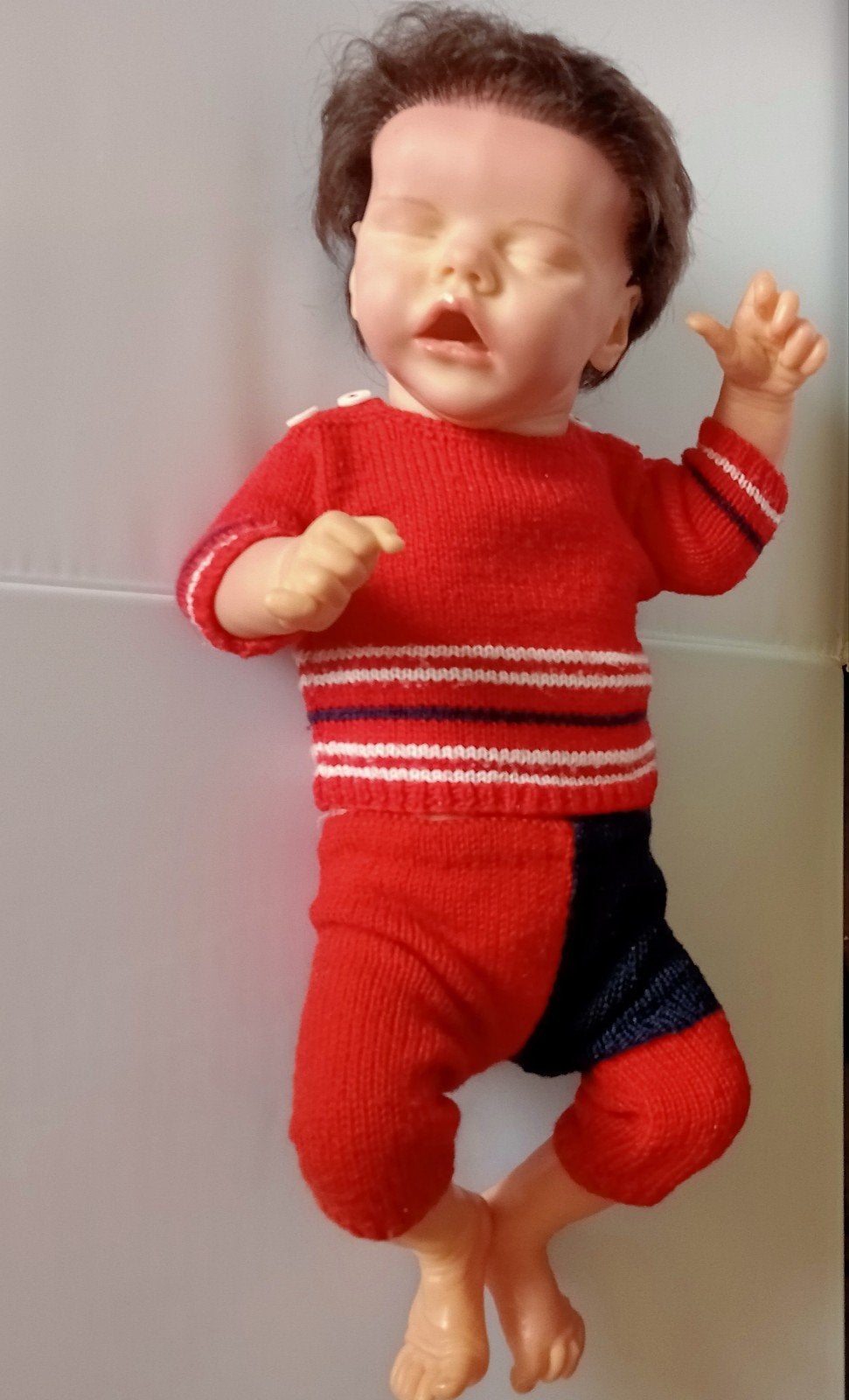 Baby pop merk Feelwind 43 cm, Verzamelen, Poppen, Ophalen of Verzenden, Zo goed als nieuw, Babypop, Levensecht of Reborn