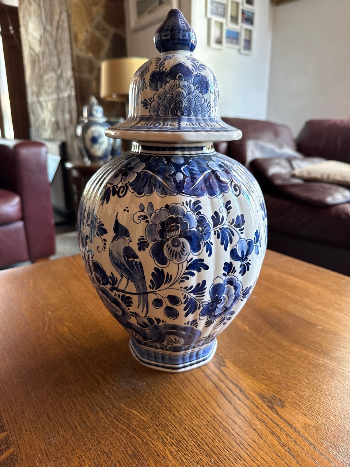 Delfts Blauw Handgeschilderde Gemberpot 51449, Antiek en Kunst, Ophalen