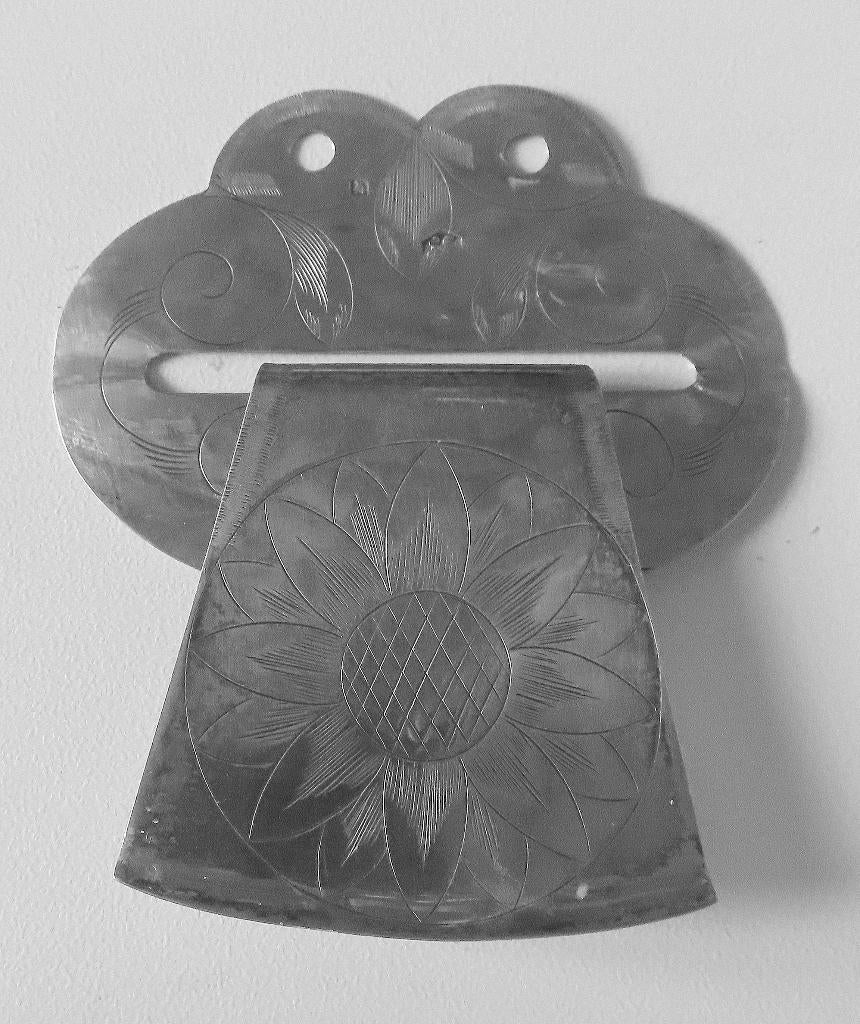 Koopje! Grote antieke zilveren faaljehaak uit 1853, incl ver, Antiek en Kunst, Verzenden, Zilver