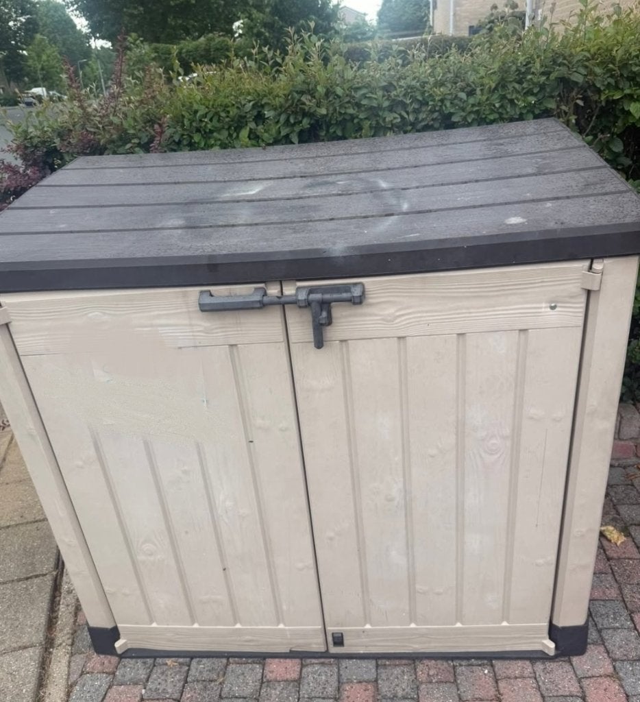 Container  groen bak en afval bak, Ophalen
