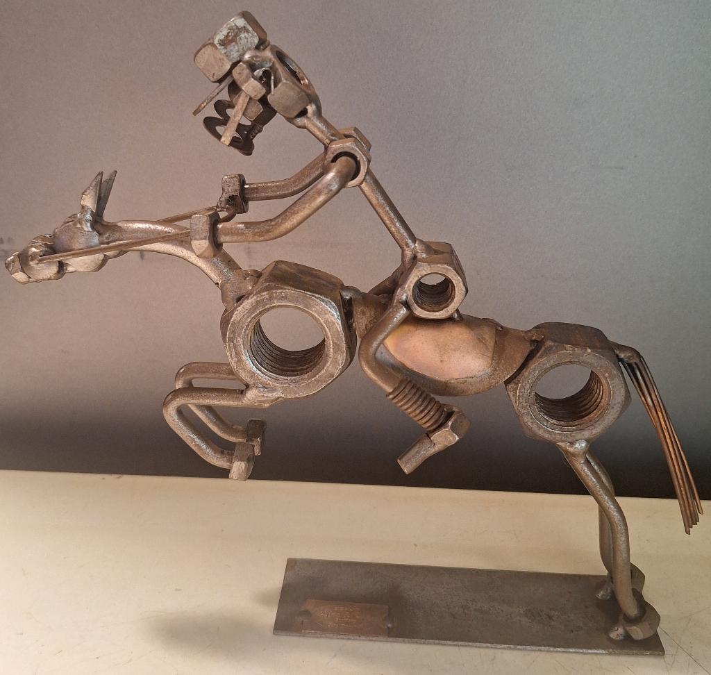 Hinz & Kunst metalen sculptuur van een ruiter op paard, Ophalen of Verzenden