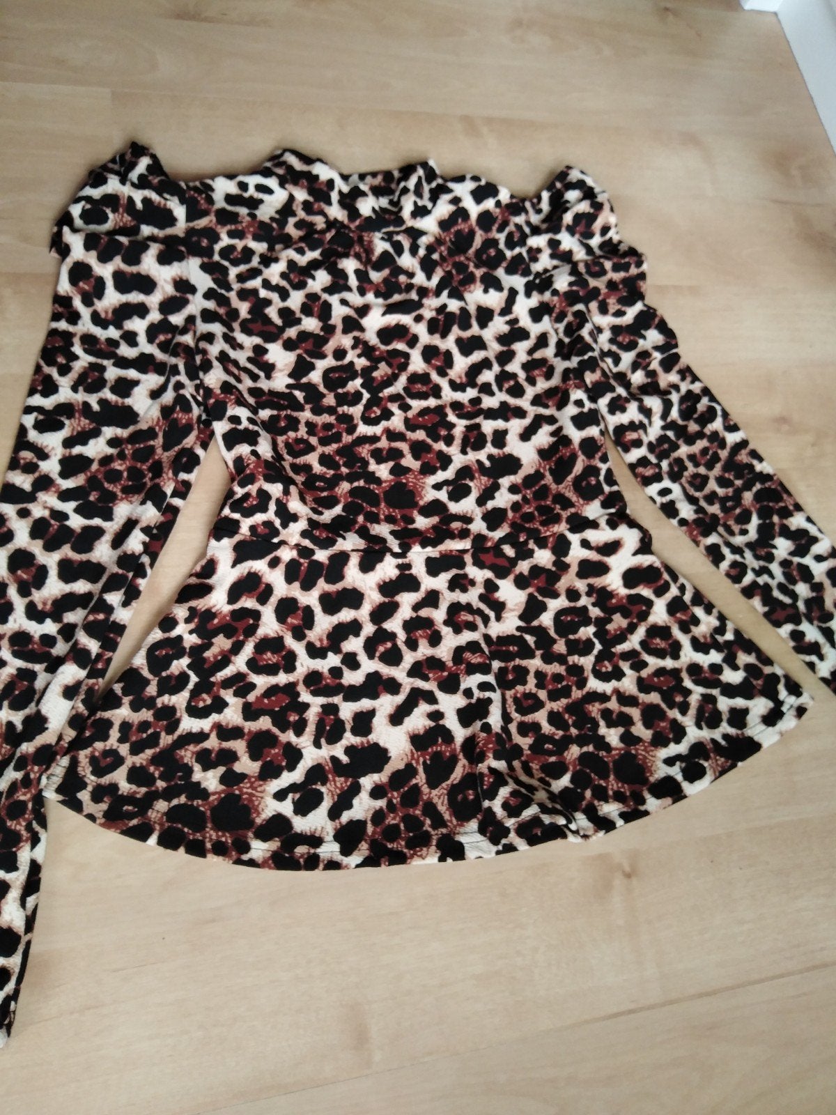 shirt panterprint, Bruin, Nieuw, Ophalen of Verzenden, Lange mouw