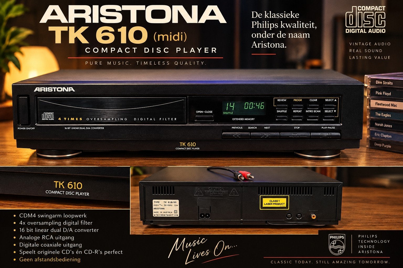 ARISTONA TK610 – Midi Compact Disc Speler, Philips, Gebruikt, Info@philips.com, Ophalen of Verzenden