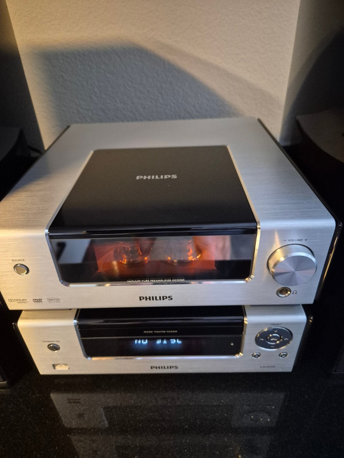 Philips MCD909  stereoset-buizenverst en Ribbon speakers, Ophalen, Tuner of Radio, Zo goed als nieuw, Microset