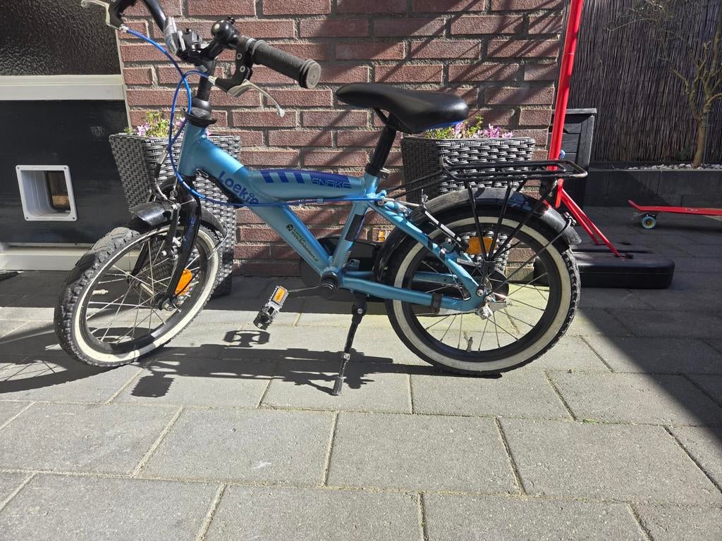 Loekie Snake kinderfiets 16 inch - Blauw, Ophalen, Terugtraprem, Loekie, 16 tot 20 inch