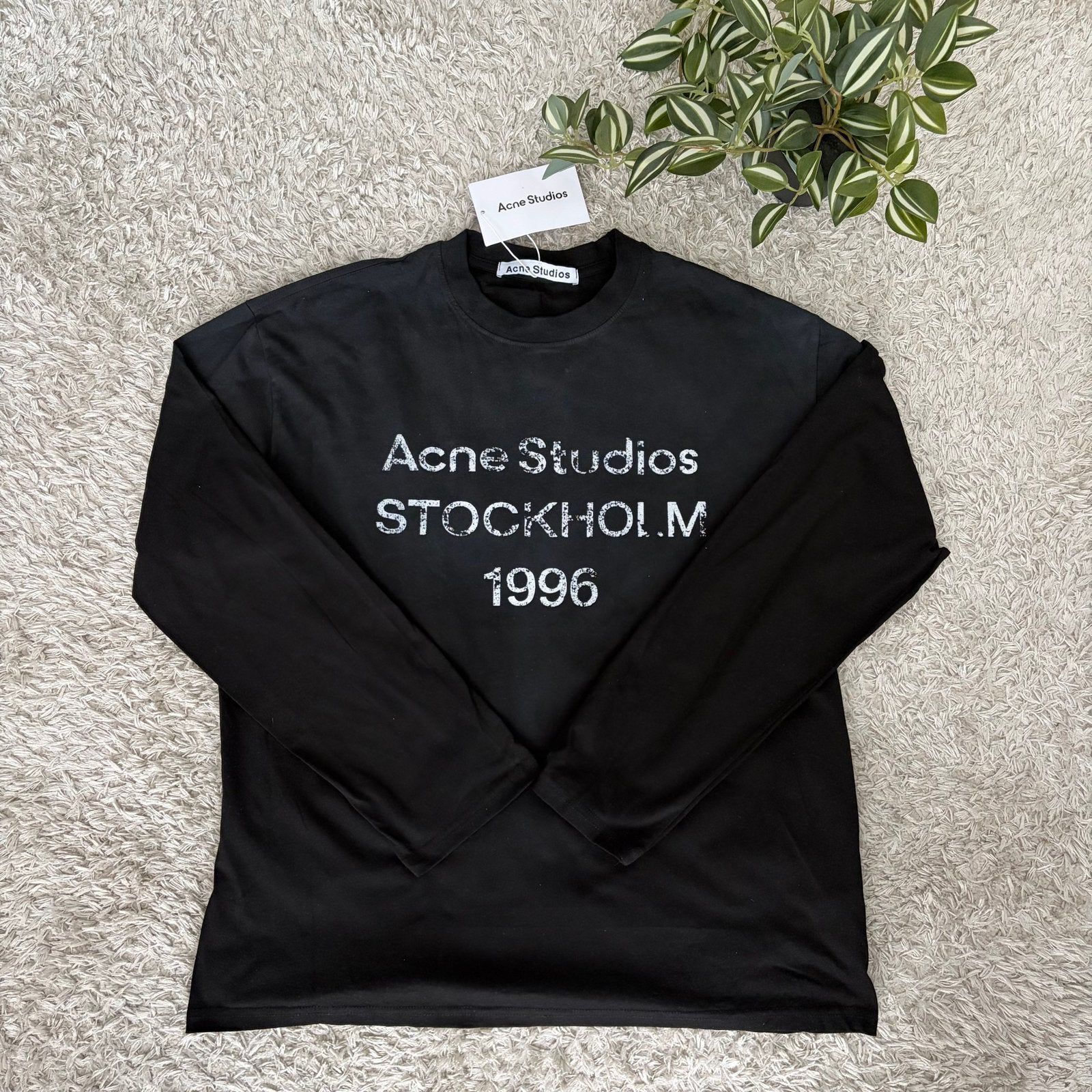 Acne Studios Stockholm 1996 T-shirt Zwart Maat M, Ophalen of Verzenden, Zo goed als nieuw, Maat 52/54 (L), Zwart