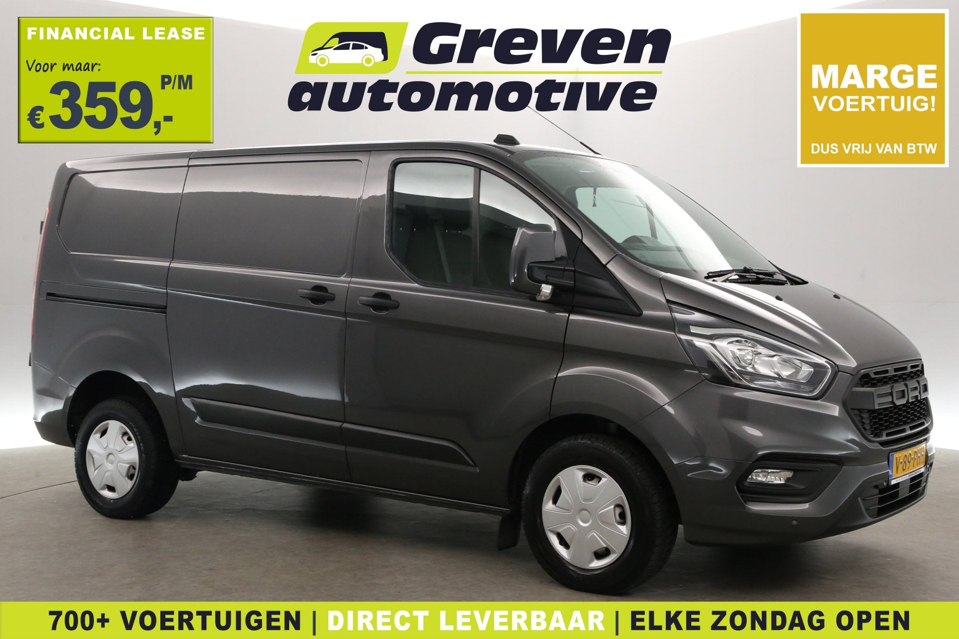 Ford Transit Custom 2.0 TDCI L1H1 | Marge | Airco | Cruise |, Voorwielaandrijving, Stof, Euro 6, 4 cilinders
