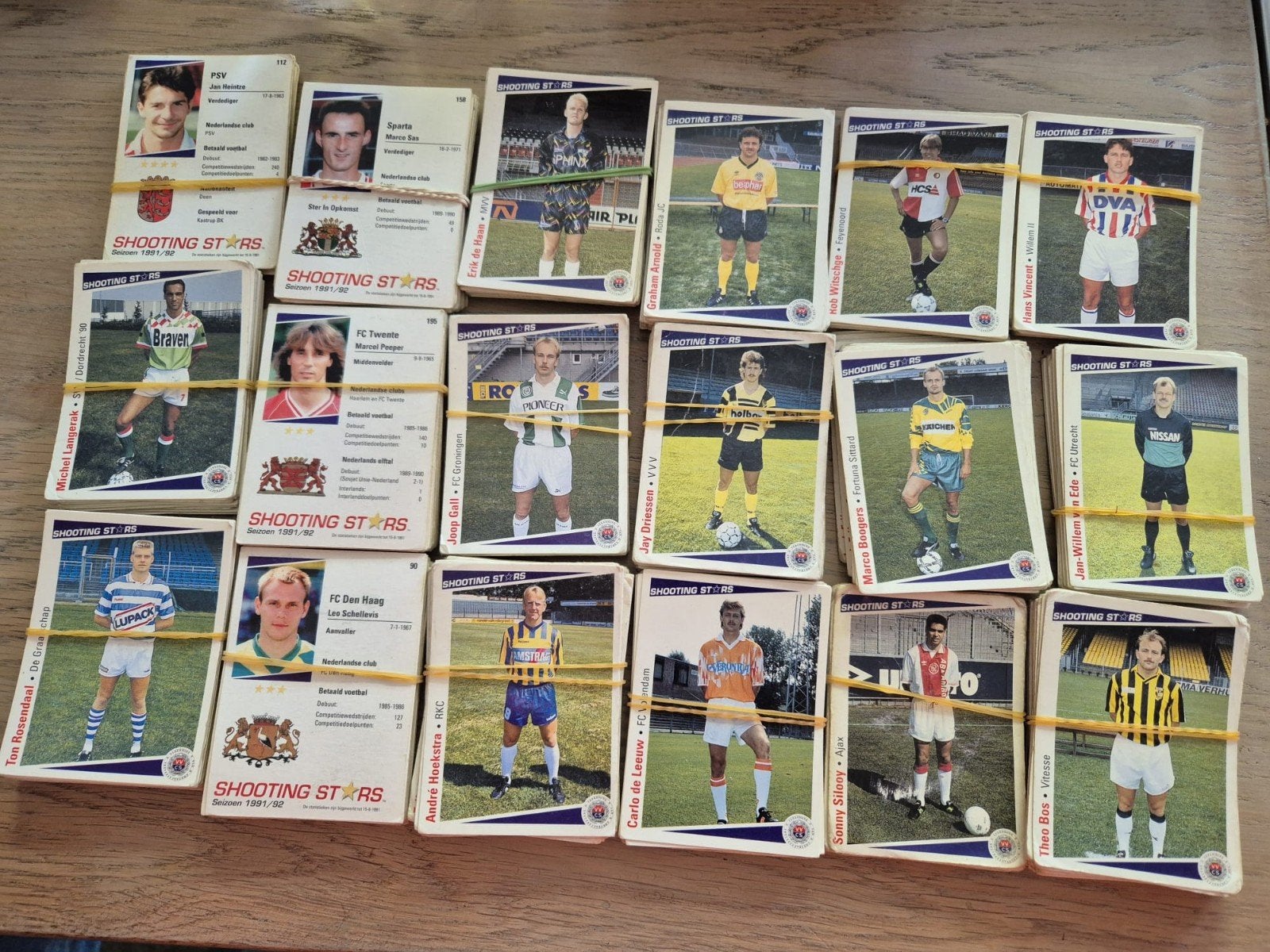 Voetbalplaatjes Shooting Stars 1991/1992 - Diverse Clubs, Ophalen of Verzenden, Gebruikt, Overige binnenlandse clubs, Poster, Plaatje of Sticker