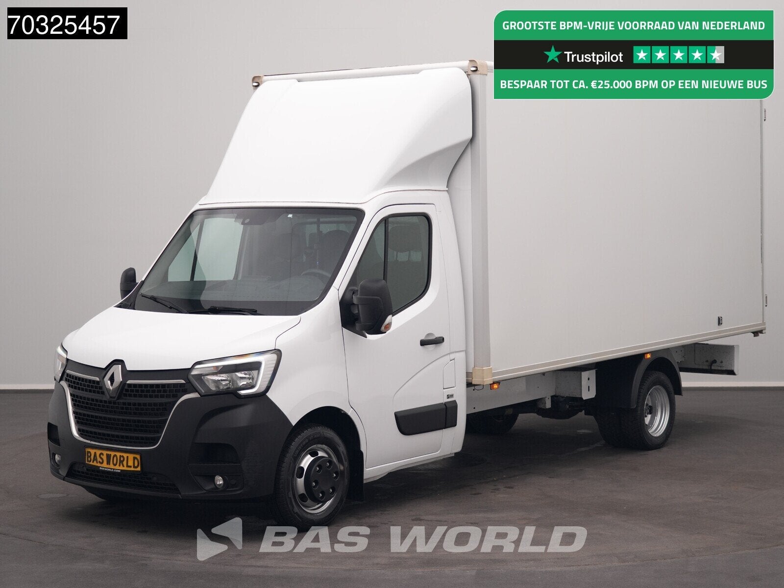 Renault Master 165PK Dubbellucht Bakwagen met Achterdeuren L, Stof, Gebruikt, Euro 6, 4 cilinders