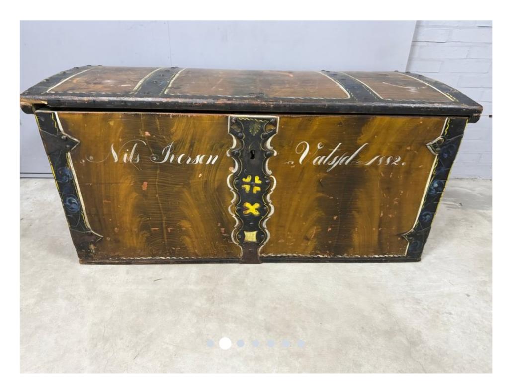 Antieke Zweedse XXL Kist -  Uniek Design uit de jaren 1800, Antiek en Kunst, Ophalen of Verzenden