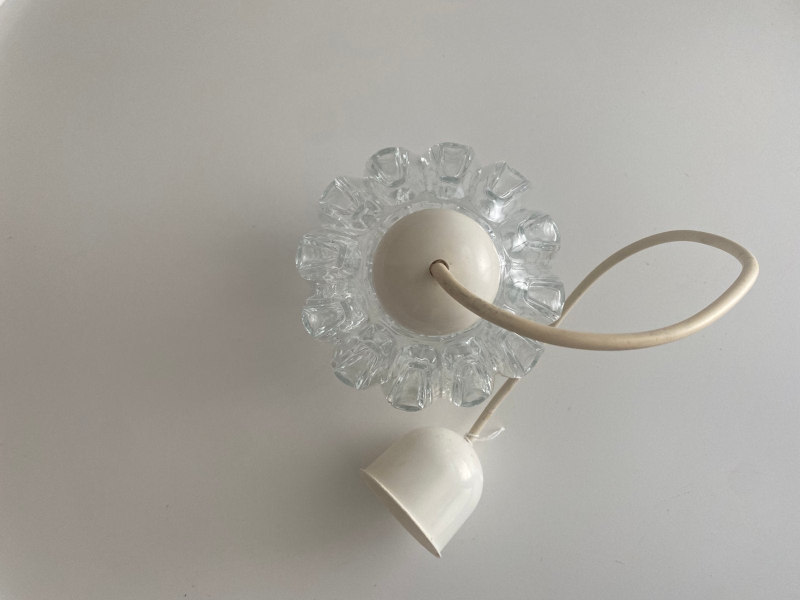 Vintage hanglamp jaren 70 facet glas retro, Huis en Inrichting, Lampen | Hanglampen, Ophalen, Zo goed als nieuw