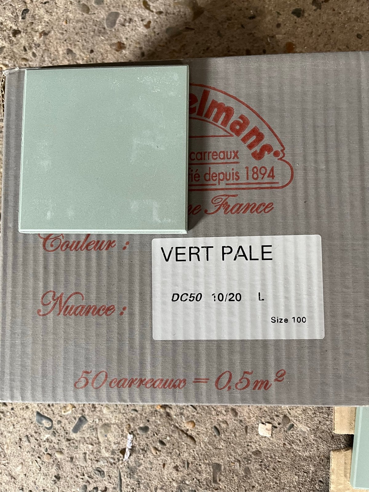 Winckelmans tegels - Vert Pale - ca. 0.7m², Ophalen, Keramiek, Overige typen, Nieuw