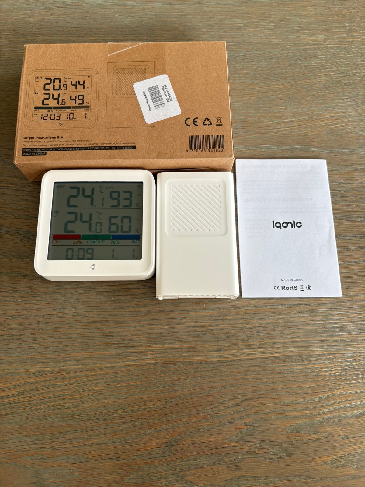 Weerstation Binnen en Buiten - Weerstation Draadloos Binnen, Audio, Tv en Foto, Weerstations en Barometers, !, !, Ophalen of Verzenden