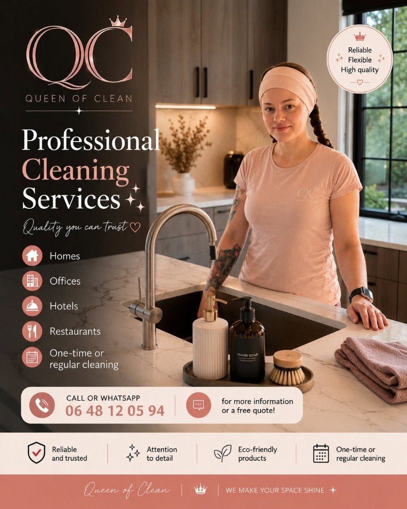 Queen Of Clean – Professionele schoonmaak Schoonmakster, Diensten en Vakmensen, Schoonmakers en Glazenwassers, Glazenwassen binnen