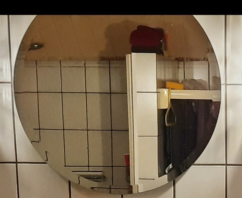 Ronde spiegel voor badkamer of hal 60cm., Ophalen, Gebruikt, Rond, 50 tot 75 cm