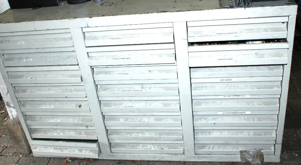 IJZEREN LADEN KAST, Huis en Inrichting, Kasten | Ladekasten, Ophalen, Gebruikt, 5 laden of meer, 150 tot 200 cm