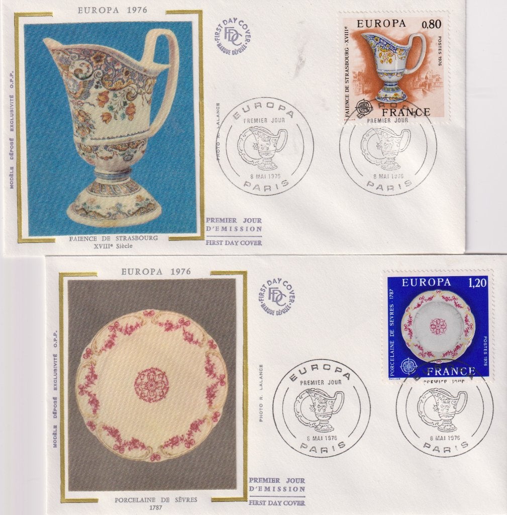 Frankrijk 1976 EUROPA Porcelein 2x S227, Verzenden, Onbeschreven, Europa