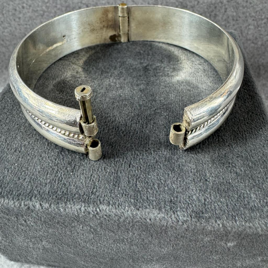 Zilveren Armband | Harde band | 39,38g | 6,2cm ø | 408087, Ophalen of Verzenden, Gebruikt, Zilver, Zilver