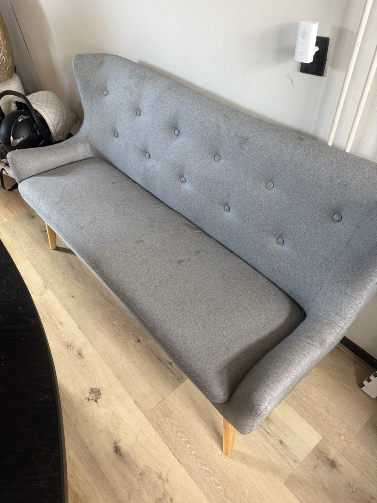Eetkamerbank 160cm, Gebruikt, Blauw, Tweepersoons, Ophalen of Verzenden