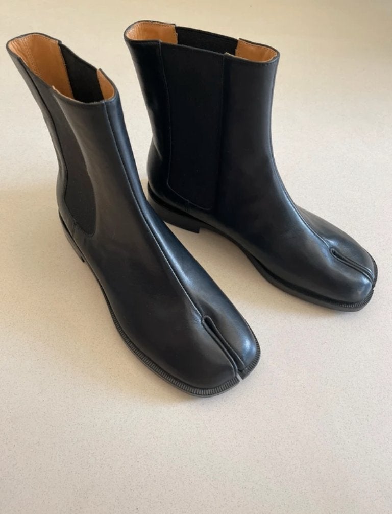 New Black leather WoodchuckSato Tabi split toe size 39 boots, Woodchuck Sato, Zwart, Lage of Enkellaarzen, Nieuw