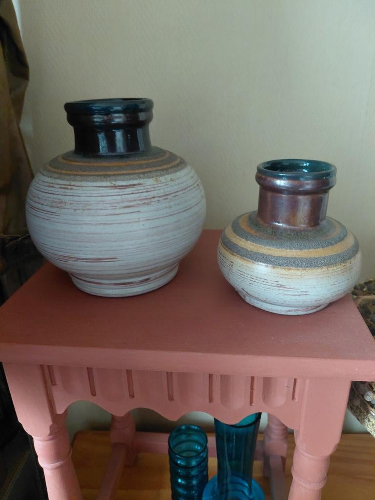 Set vintage strehla gdr West-Germany vazen 1420 1427, Antiek en Kunst, Antiek | Vazen, Ophalen