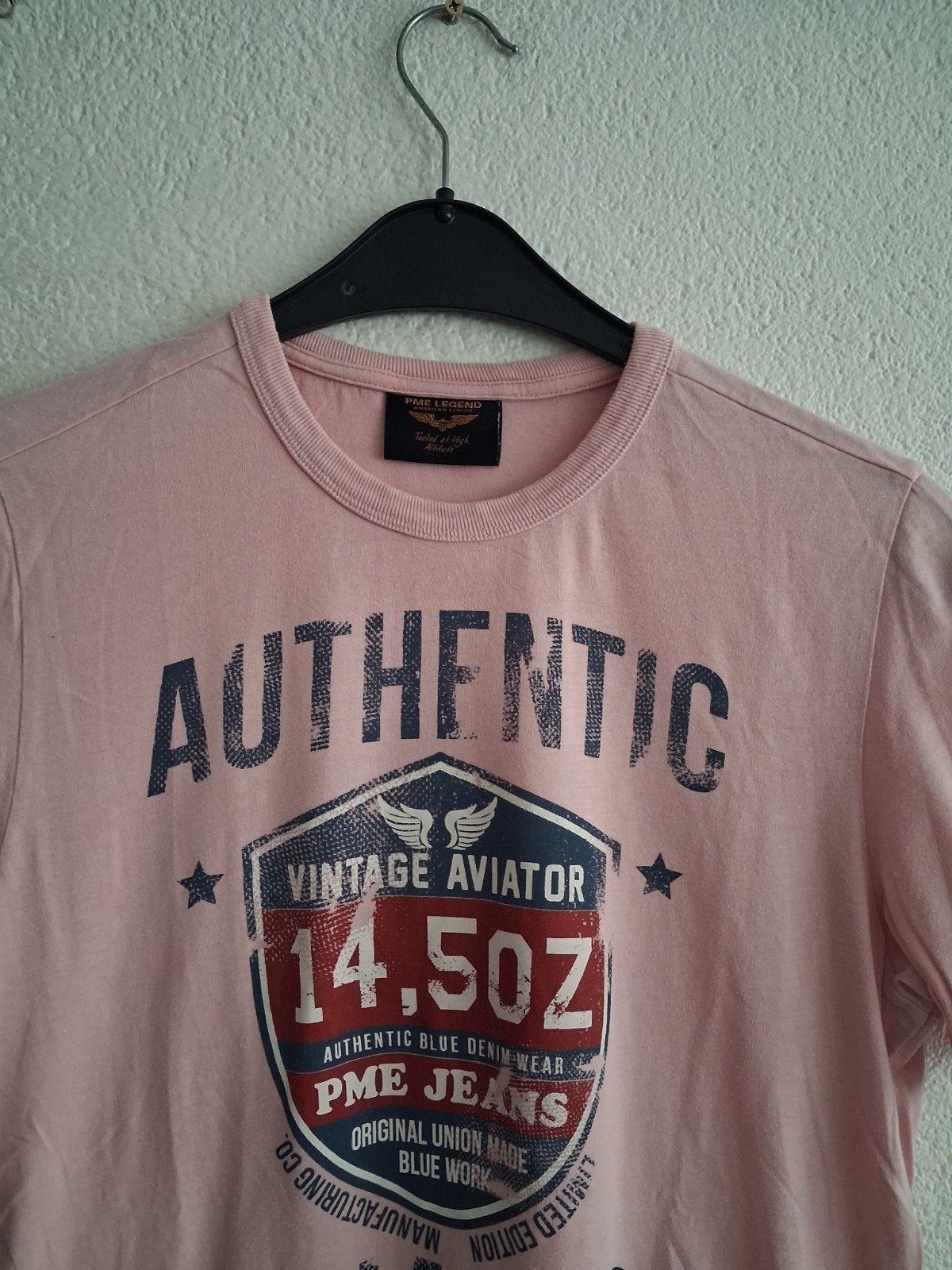 PME Legend T-shirt Roze met 'Authentic' print Maat M, Maat 48/50 (M), Ophalen of Verzenden, PME Legend, Roze
