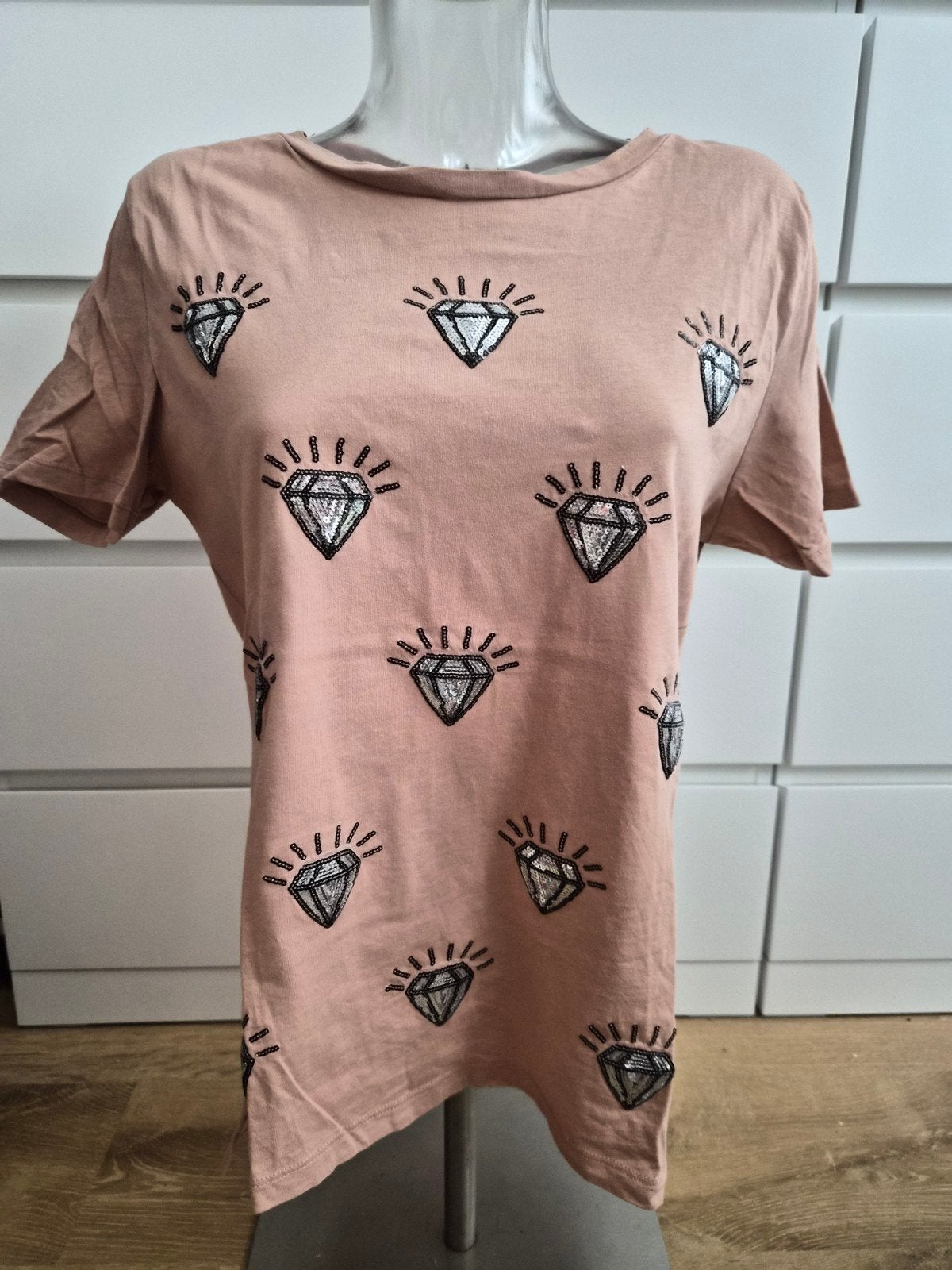Coolcat T-shirt met diamanten, shirt, top, maat M, Maat 38/40 (M), Ophalen of Verzenden, Zo goed als nieuw, Coolcat