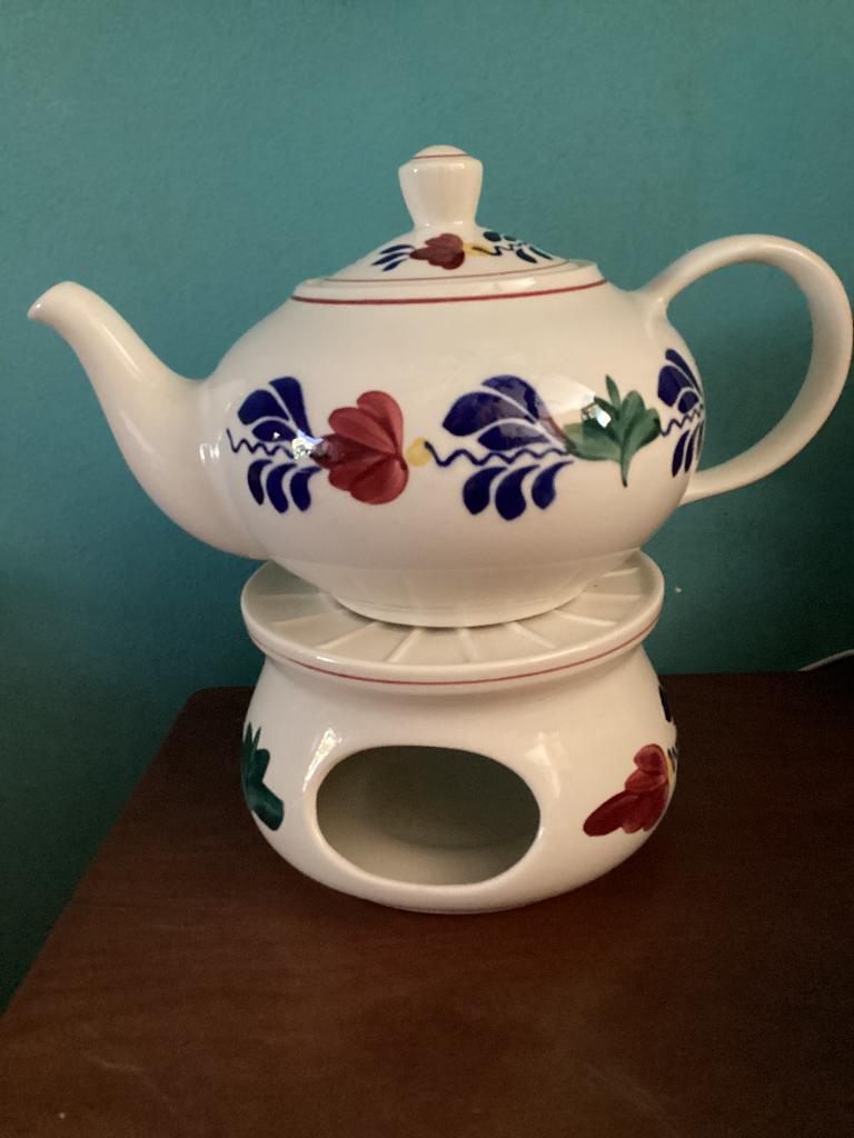 Boerenbont Theepot +  warmhoudplaatje € 20,00., Ophalen of Verzenden, Nieuw, Aardewerk, Overige typen