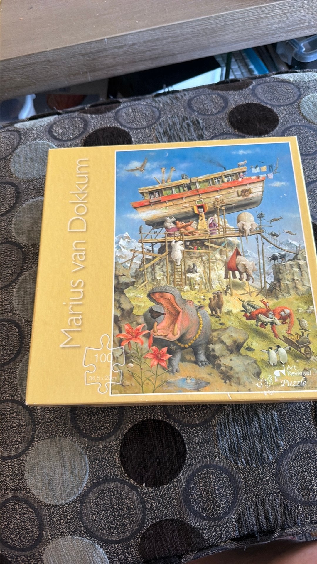 Marius van dokkum legpuzzel.  100  st.  De ark van noach, Hobby en Vrije tijd, Denksport en Puzzels, Ophalen of Verzenden, Minder dan 500 stukjes