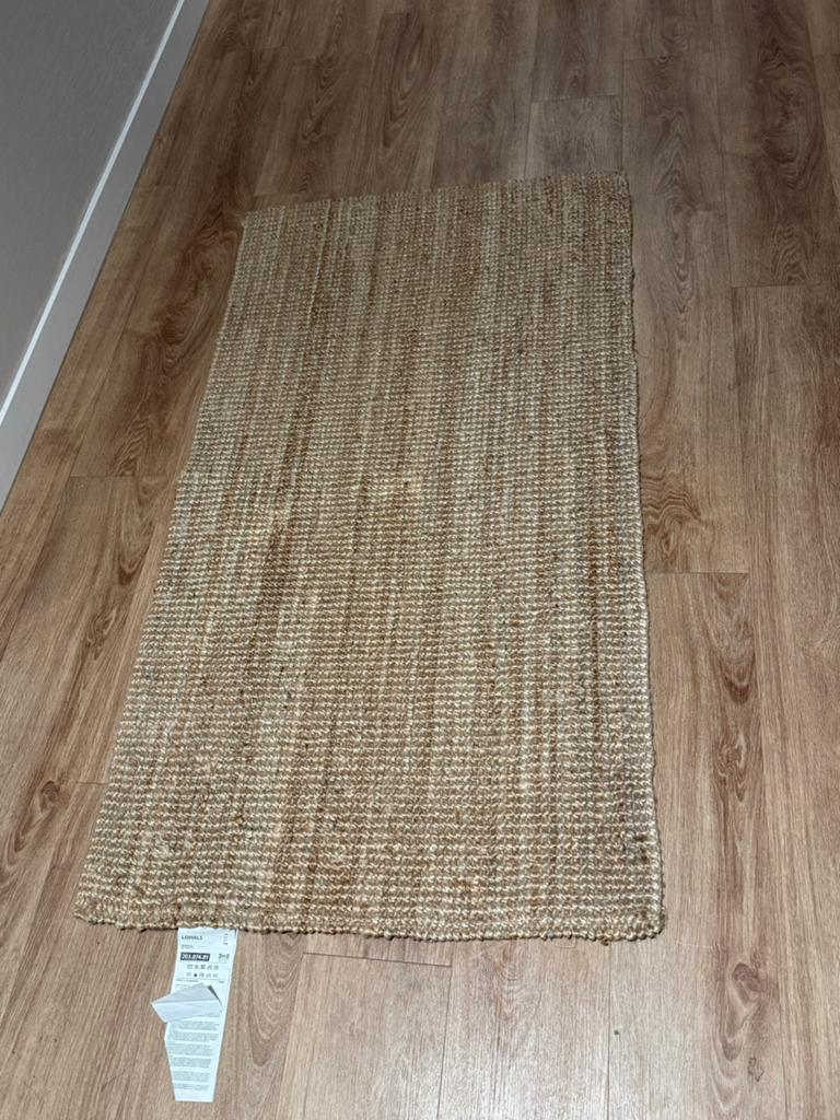 IKEA LOHALS Jute Vloerkleed - Zo goed als nieuw, 100 tot 150 cm, Bruin, Zo goed als nieuw, Rechthoekig