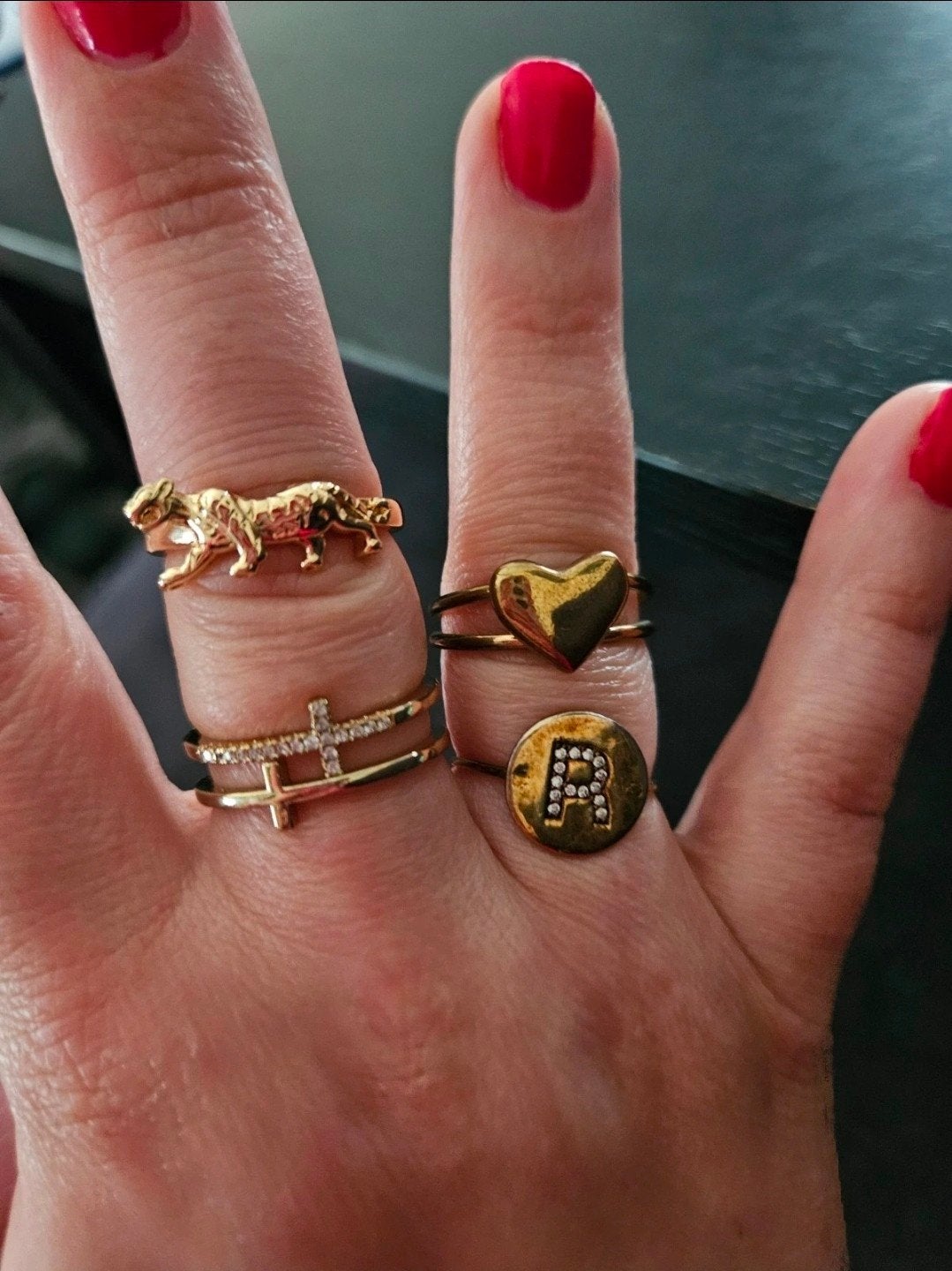 Gouden ringen, 4 voor €9,50, 18 tot 19, Ophalen of Verzenden, Zo goed als nieuw, Dame