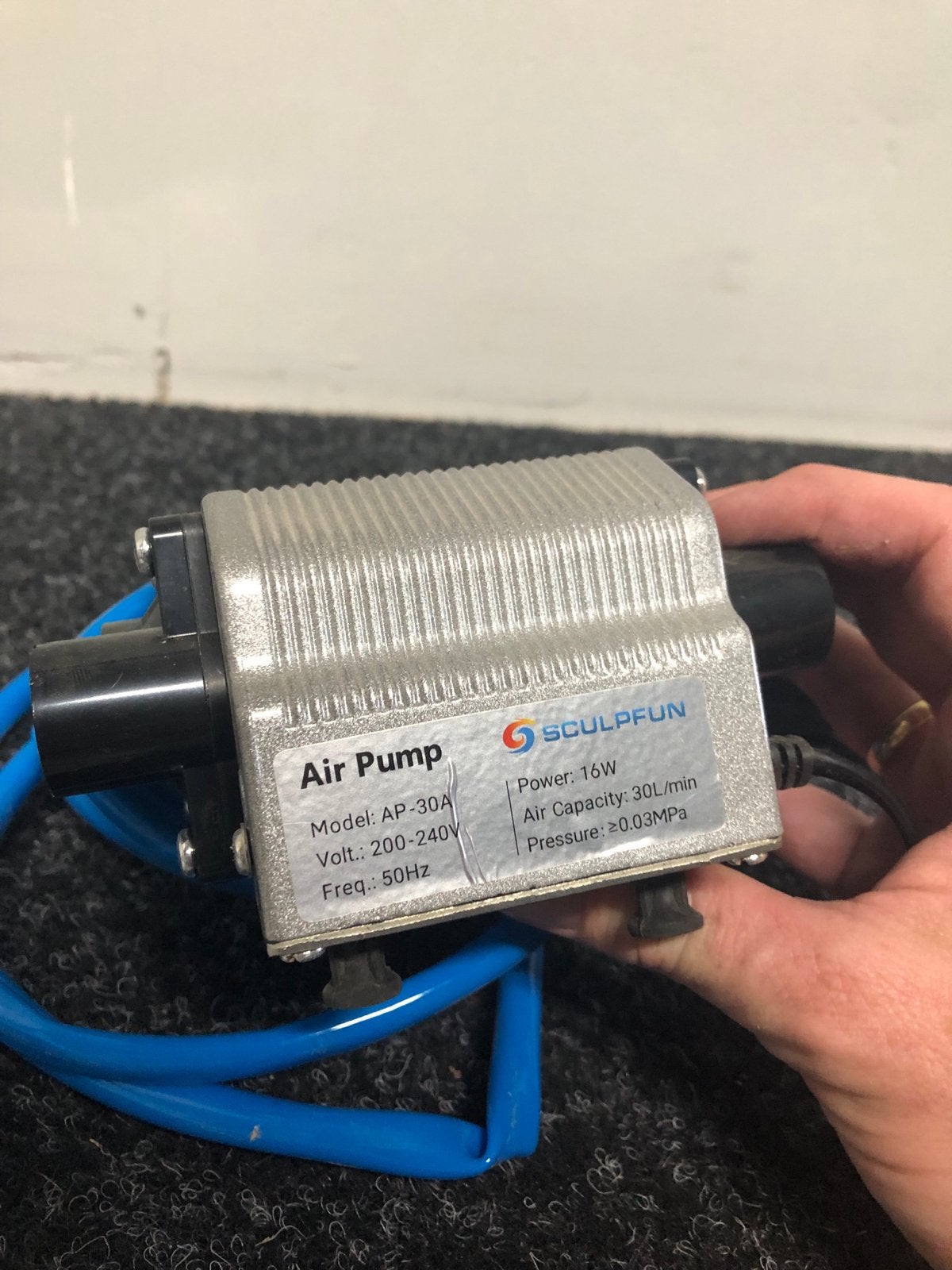 SCULPFUN Air Pump AP-30A voor Lasergraveerder - Zo goed als, Ophalen of Verzenden, Zo goed als nieuw