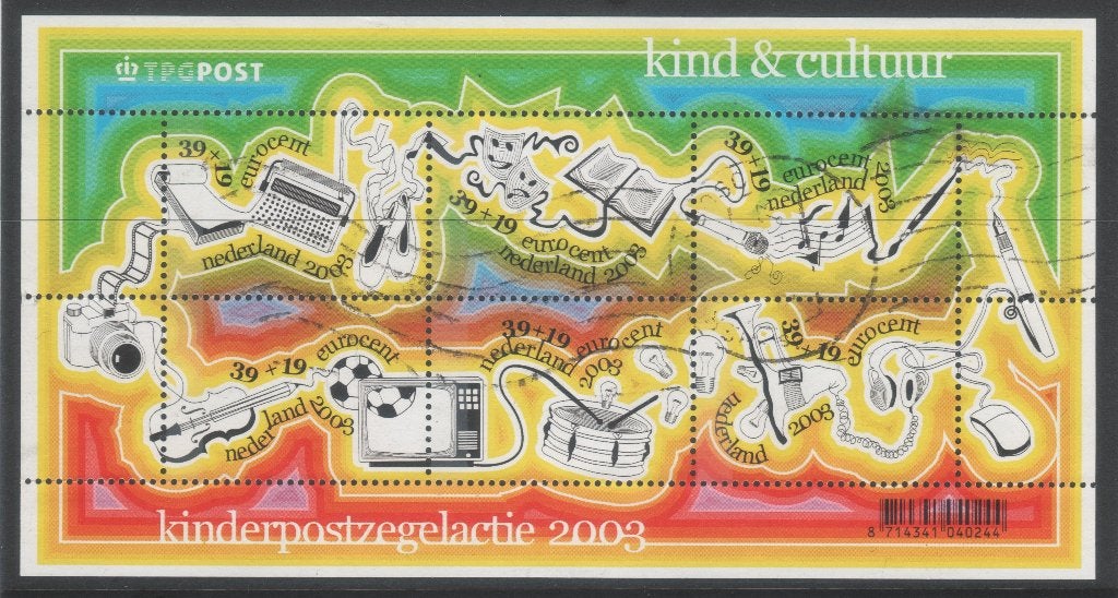 velletje Kinderpostzegels 2003 gebruikt (PZ 55), Postzegels en Munten, Ophalen of Verzenden, Na 1940, Gestempeld