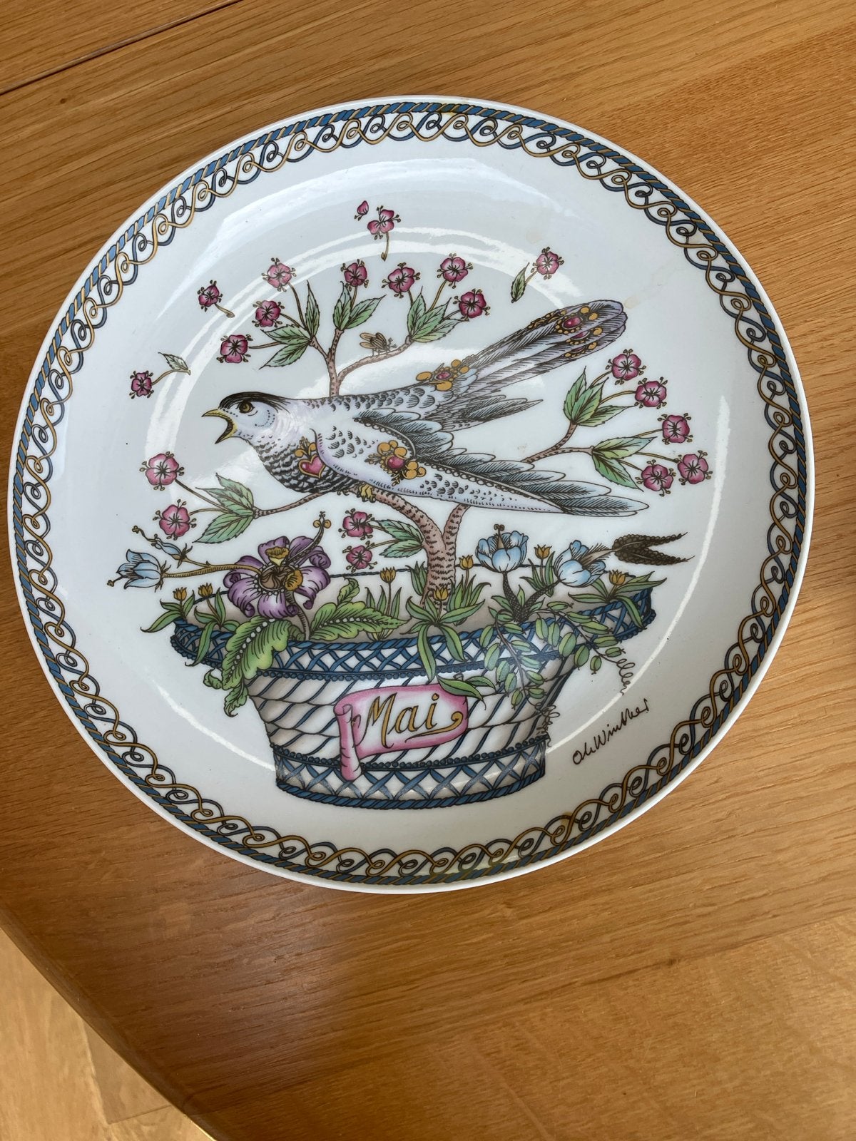 Hutschenreuther Ole Winther wandbord mei koekoek, Ophalen of Verzenden