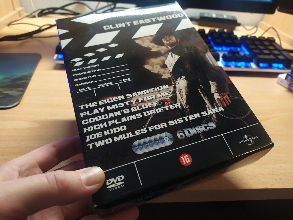 Clint Eastwood - 6 dvd box, 1960 tot 1980, Gebruikt, Ophalen of Verzenden, Actie en Avontuur
