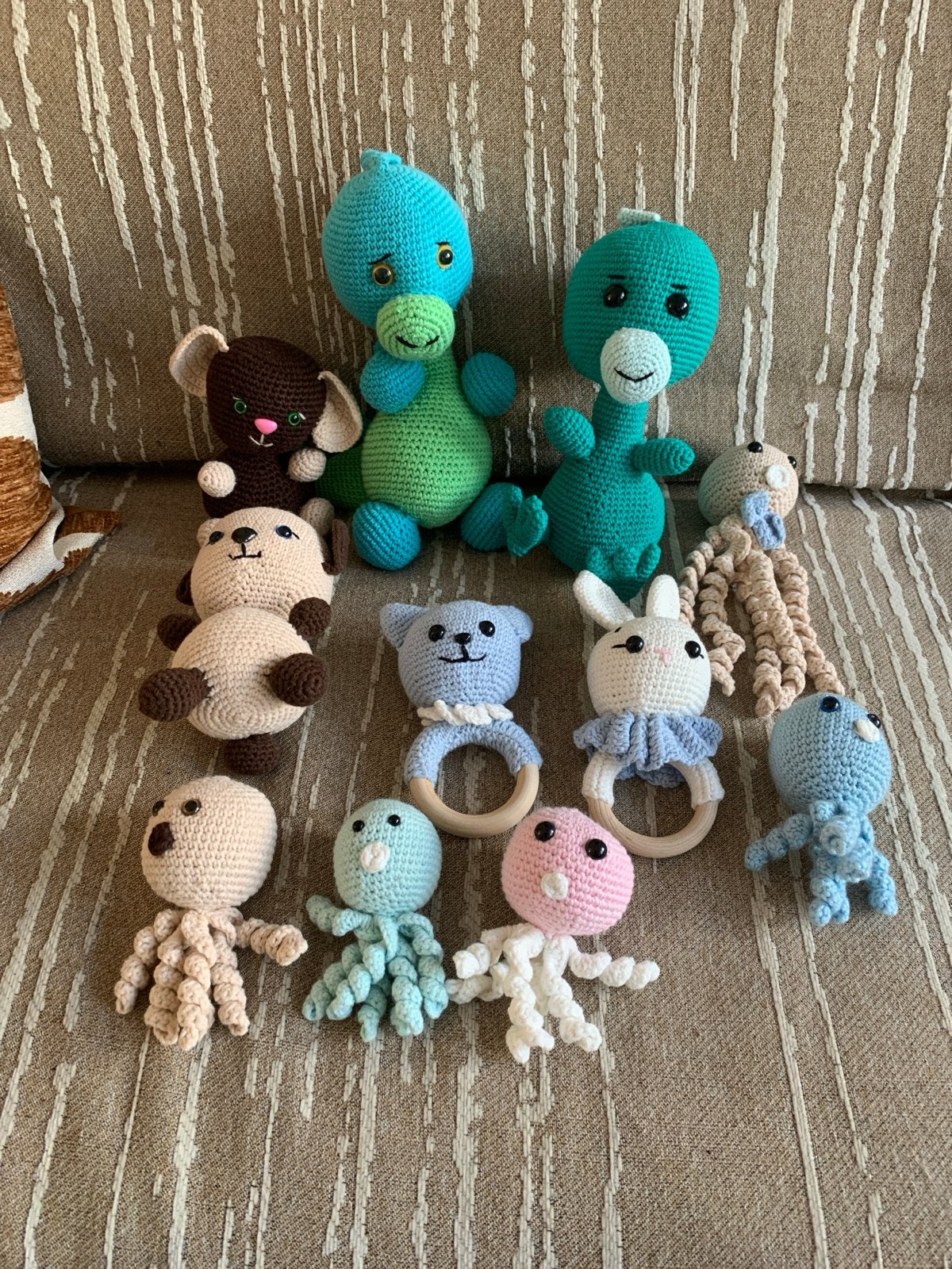 Gehaakte knuffels en rammelaars - Diverse dieren, Overige merken, Overige typen, Nieuw, Ophalen of Verzenden