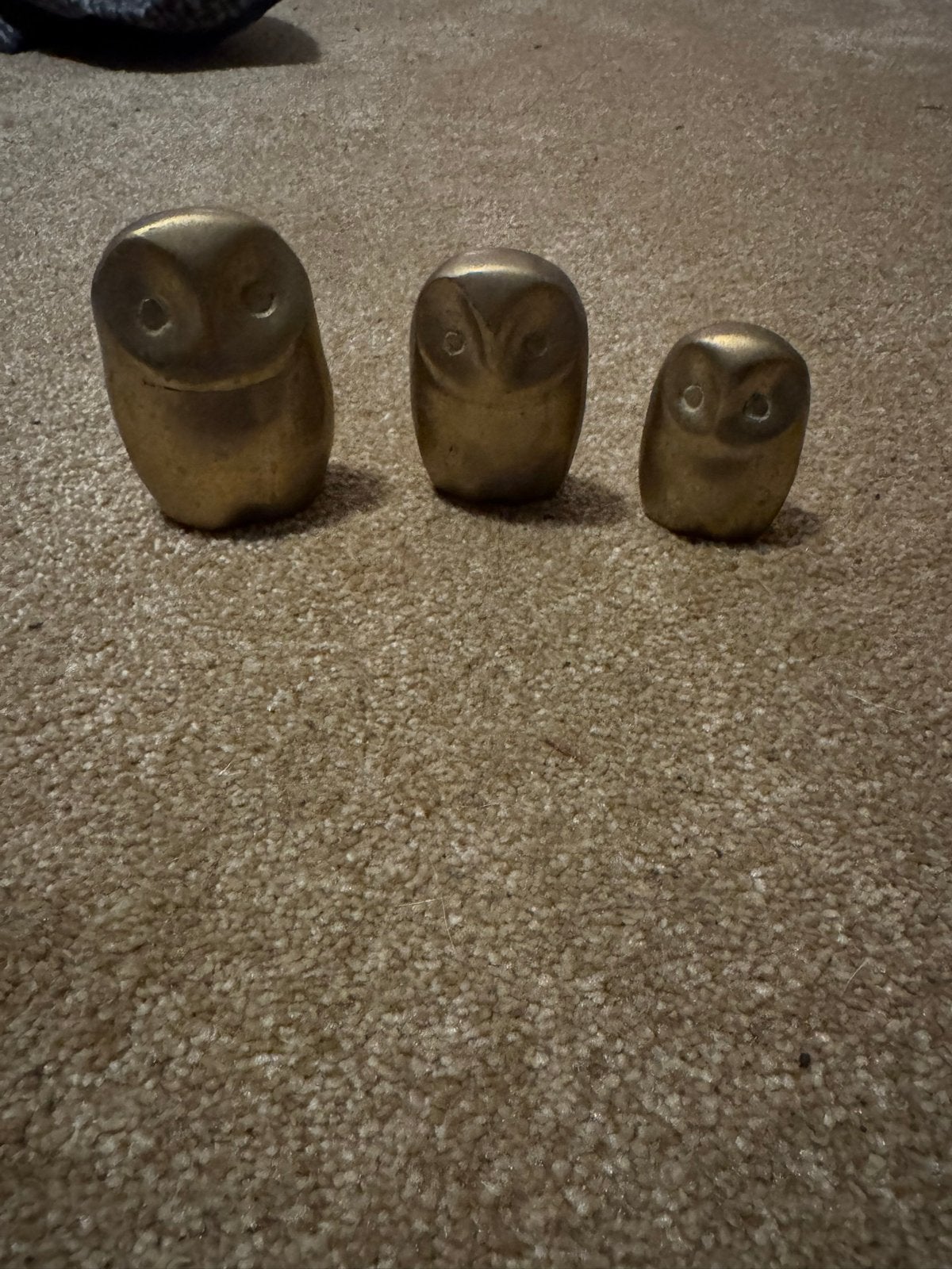 Set van 3 messing uilen beeldjes, Ophalen
