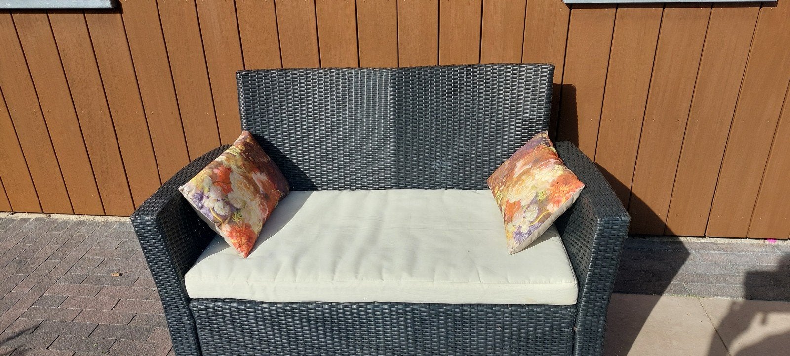 Wicker Loungeset - 2 stoelen, 1 bank, 1 bijzettafel