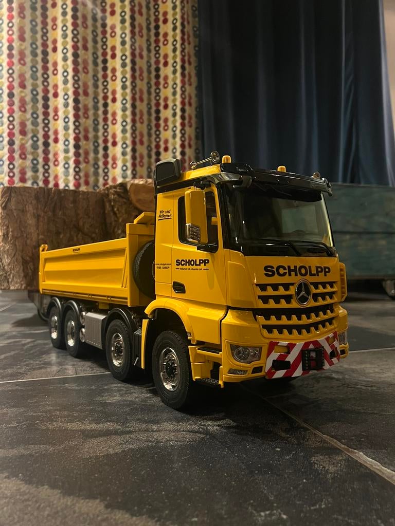 RC 1/14 RTR Mercedes 8x8 kipper truck vrachtwagen lesu tamiy, Ophalen of Verzenden, Nieuw, Auto offroad
