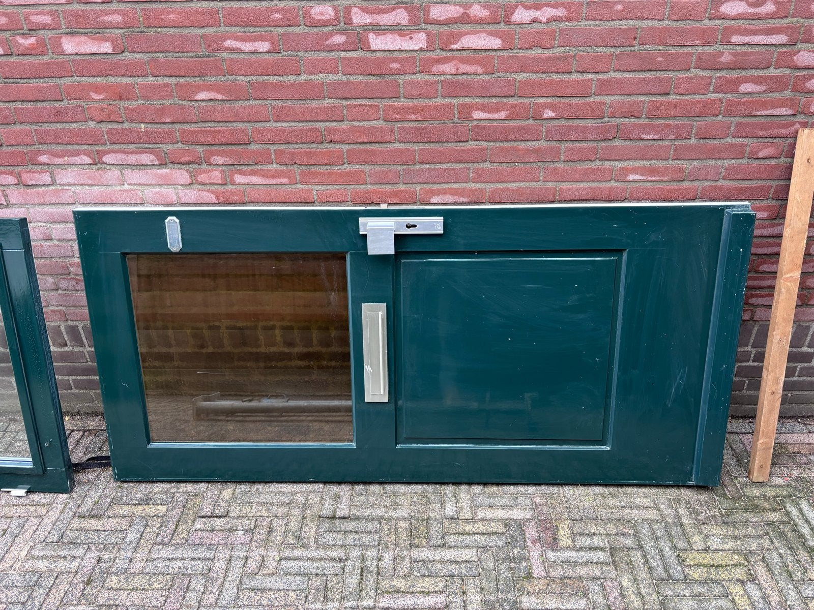 Degelijke hardhouten voordeur 200cm x 92cm, Ophalen, Gebruikt, 80 tot 100 cm, Buitendeur
