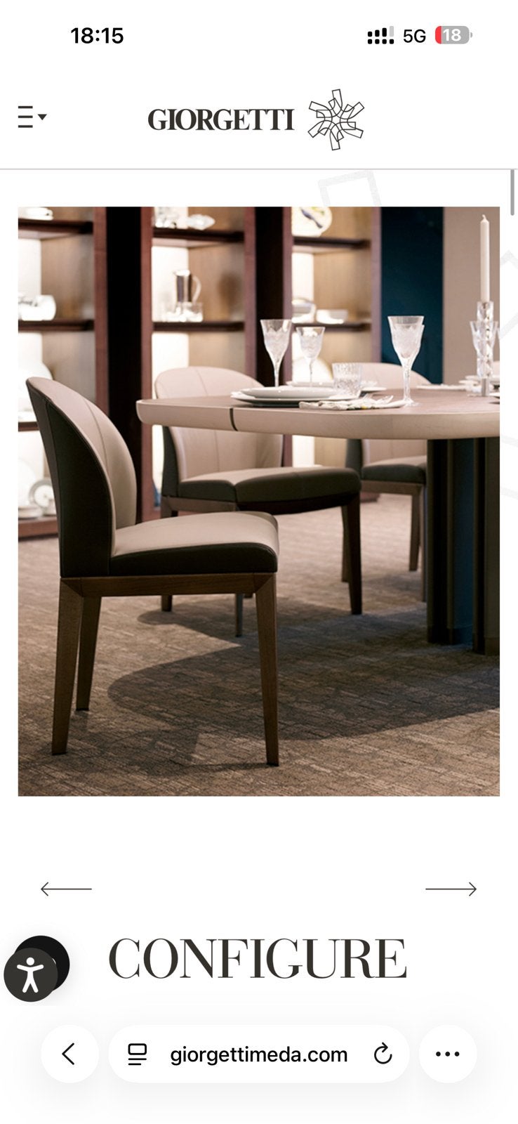 Set of 8 Giorgetti Normal Chairs by Massimo Scolari, Overige kleuren, Modern klassiek, Ophalen of Verzenden, Hout