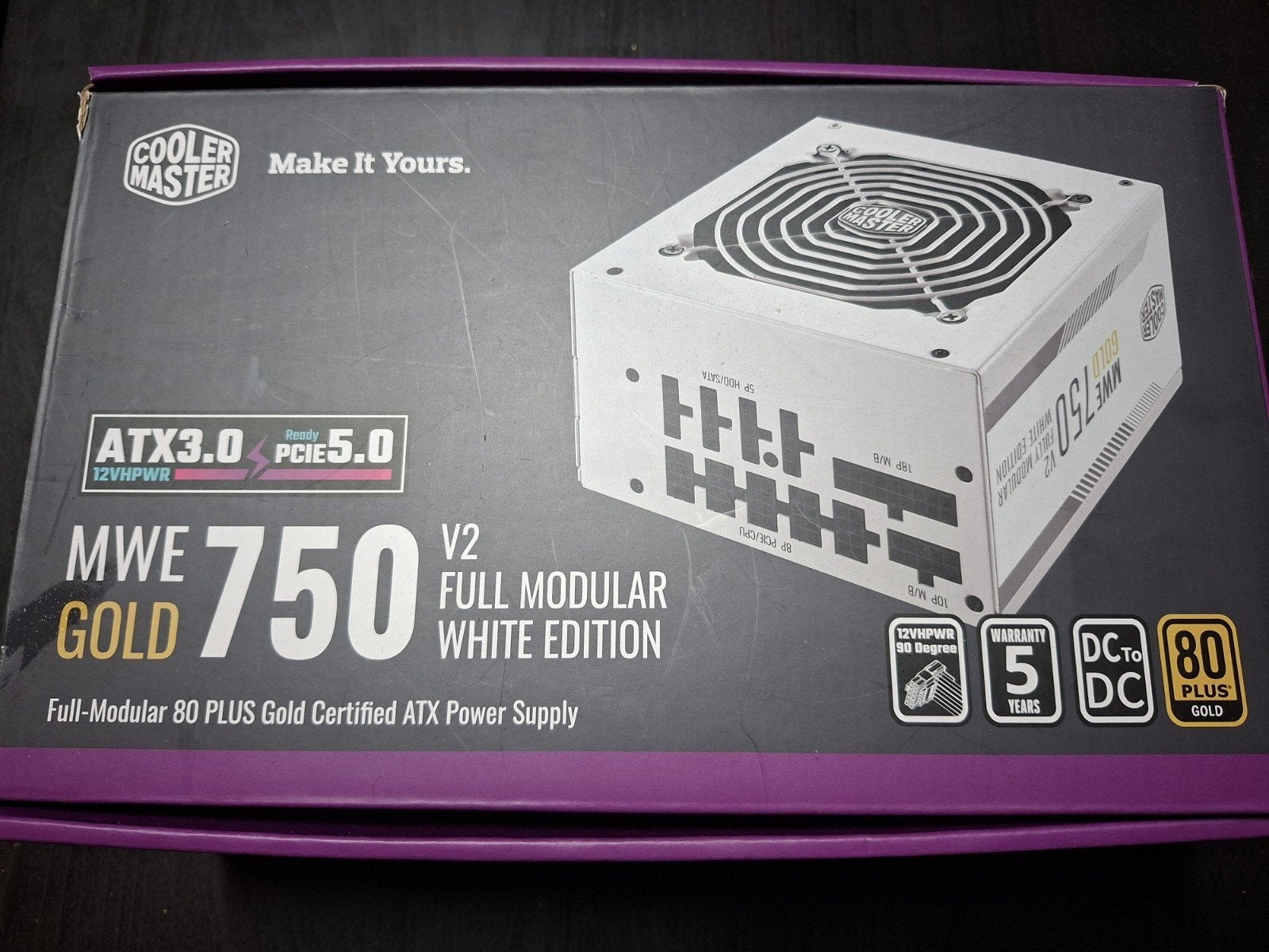 CoolerMaster MWE v2 750 watt Gold white edition, Computers en Software, Interne voedingen, Ophalen, Zo goed als nieuw