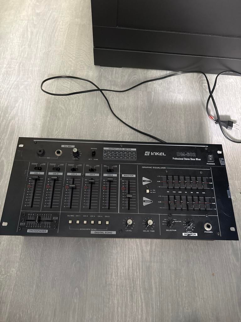 Inkel DM-602 Professionele Stereo Disco Mixer, Muziek en Instrumenten, Ophalen of Verzenden, Gebruikt, 5 tot 10 kanalen, Microfooningang